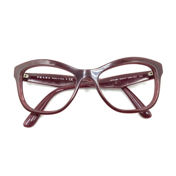 Prada VPR29R UAN-1O1 Dark Red Burgundy Cat Eye Eyeglasses Frames 54-17 140 Italy - Picture 12 of 12